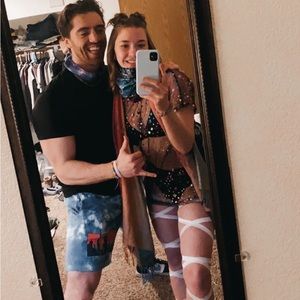 rainbow star mesh shirt